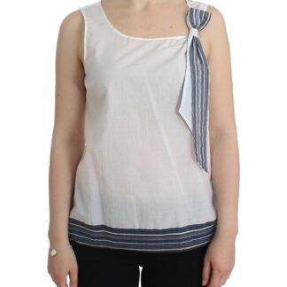 Ermanno Scervino - Chic Striped Cotton-Silk Bow Top