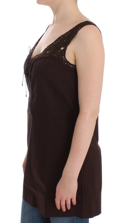 Ermanno Scervino - Chic Brown Tunic Cotton Dress Top