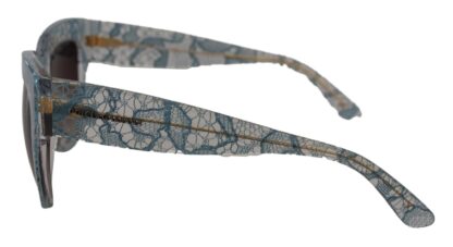 Dolce & Gabbana - Elegant Lace Detail Blue Sunglasses