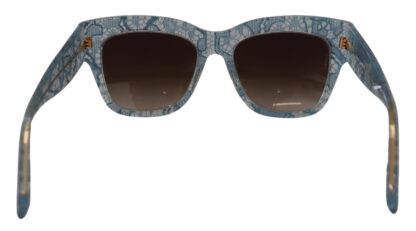 Dolce & Gabbana - Elegant Lace Detail Blue Sunglasses