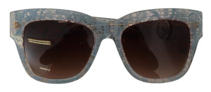 Dolce & Gabbana - Elegant Lace Detail Blue Sunglasses