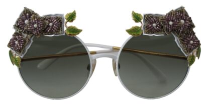 Dolce & Gabbana - Elegant Floral Embellished Gold Sunglasses