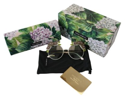 Dolce & Gabbana - Elegant Floral Embellished Gold Sunglasses