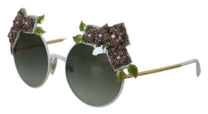 Dolce & Gabbana - Elegant Floral Embellished Gold Sunglasses