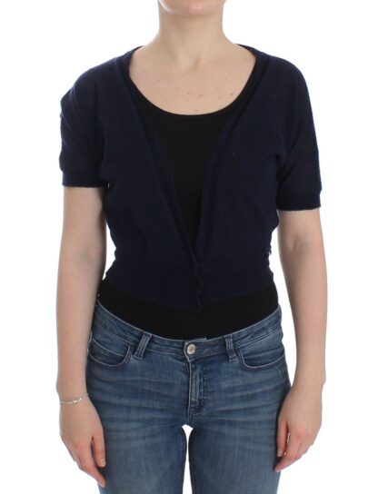 Ermanno Scervino - Elegant Cropped Blue Alpaca Blend Sweater