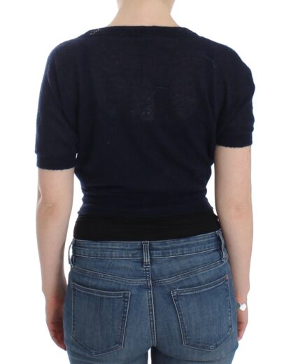 Ermanno Scervino - Elegant Cropped Blue Alpaca Blend Sweater