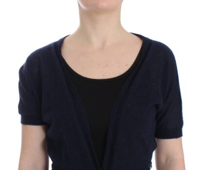 Ermanno Scervino - Elegant Cropped Blue Alpaca Blend Sweater