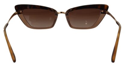 Dolce & Gabbana - Elegant Cat Eye Sunglasses in Brown & Gold