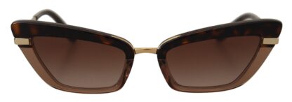 Dolce & Gabbana - Elegant Cat Eye Sunglasses in Brown & Gold