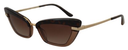 Dolce & Gabbana - Elegant Cat Eye Sunglasses in Brown & Gold