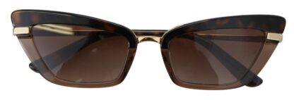 Dolce & Gabbana - Elegant Cat Eye Sunglasses in Brown & Gold