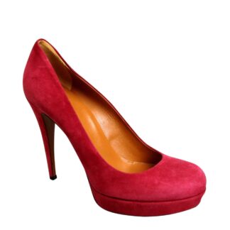 Dolce & Gabbana - Red Leather Kitten Heels Pumps Women's Shoes