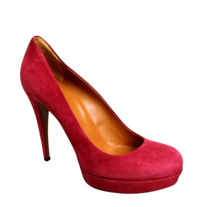 Gucci - Gucci Women's Raspberry Suede Platform Pump Shoes