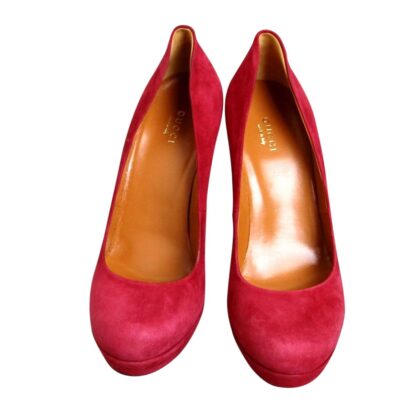 Gucci - Gucci Women's Raspberry Suede Platform Pump Shoes