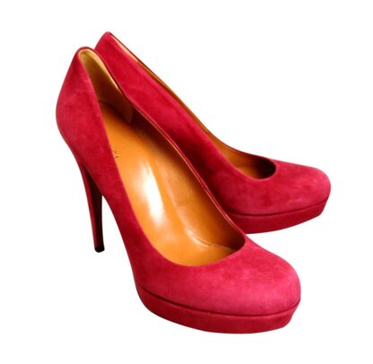 Gucci - Gucci Women's Raspberry Suede Platform Pump Shoes