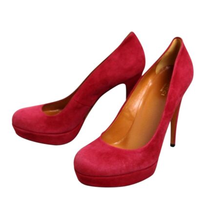 Gucci - Gucci Women's Raspberry Suede Platform Pump Shoes