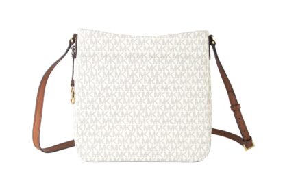 Michael Kors - Signature Jet Set Large Signature Messenger Crossbody Bag (Vanilla Signature/Brown)