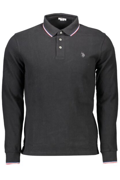 U.S. POLO ASSN. - Black Cotton Men Polo Shirt