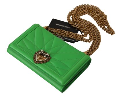 Dolce & Gabbana - Elegant Leather iPhone Wallet Case with Chain