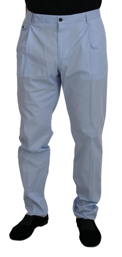 Dolce & Gabbana - Elegant Slim Fit Chinos In Light Blue