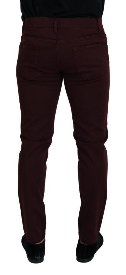 Dolce & Gabbana - Slim Fit Bordeaux Jeans - Italian Luxury