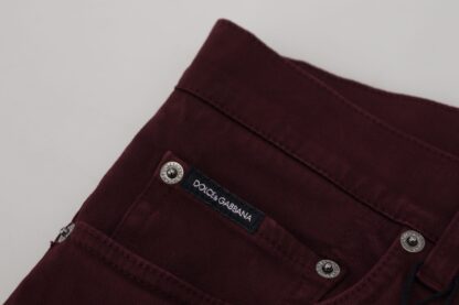 Dolce & Gabbana - Slim Fit Bordeaux Jeans - Italian Luxury