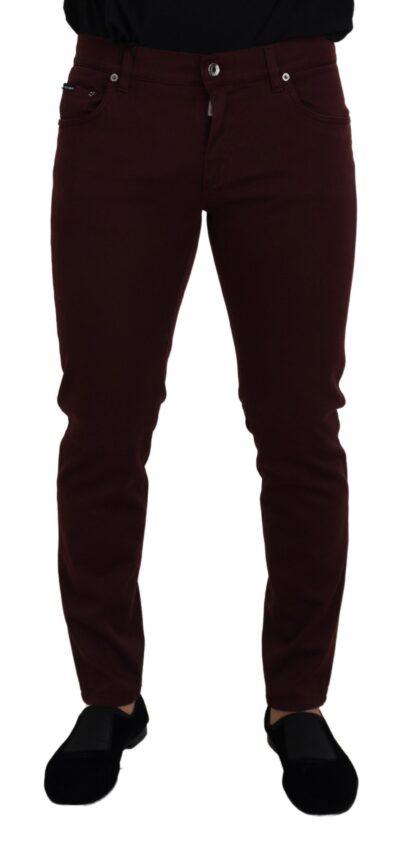 Dolce & Gabbana - Slim Fit Bordeaux Jeans - Italian Luxury