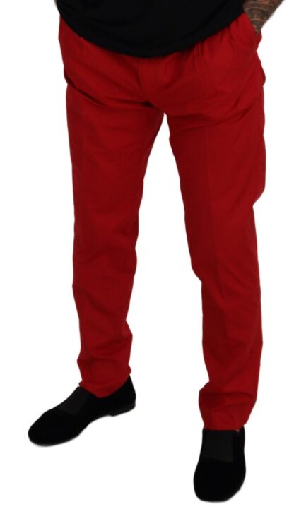 Dolce & Gabbana - Elegant Slim Fit Crimson Chinos