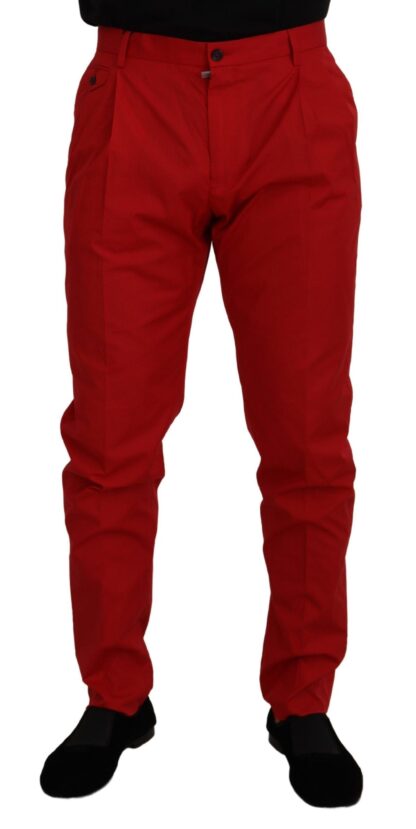 Dolce & Gabbana - Elegant Slim Fit Crimson Chinos