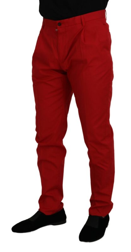 Dolce & Gabbana - Elegant Slim Fit Crimson Chinos