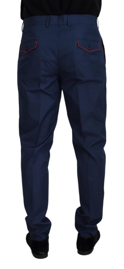 Dolce & Gabbana - Elegant Slim Fit Chinos in Blue Silk Blend