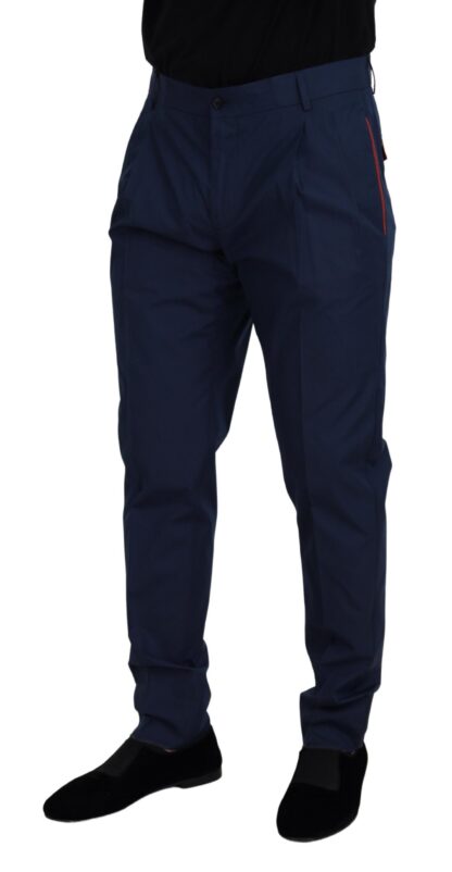 Dolce & Gabbana - Elegant Slim Fit Chinos in Blue Silk Blend