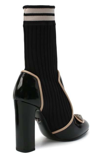 Dolce & Gabbana - Chic Calfskin Vally Ankle Boots with Metal Logo