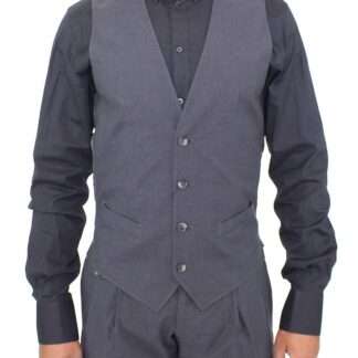 Dolce & Gabbana - Elegant Blue Wool Dress Vest