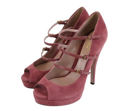 Gucci - Women Tibet Red Suede High Heel Pump Shoes