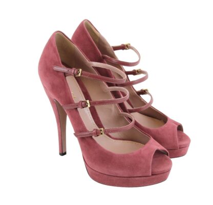 Gucci - Women Tibet Red Suede High Heel Pump Shoes