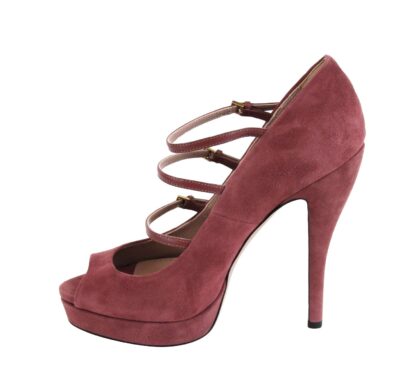 Gucci - Women Tibet Red Suede High Heel Pump Shoes