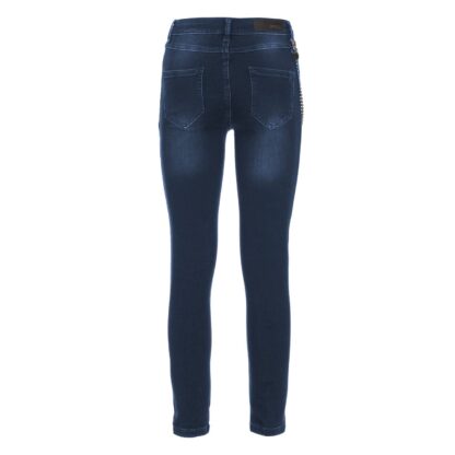 Imperfect - Chic Lightly Washed Blue Slim-Fit Jeans with Chain Detail