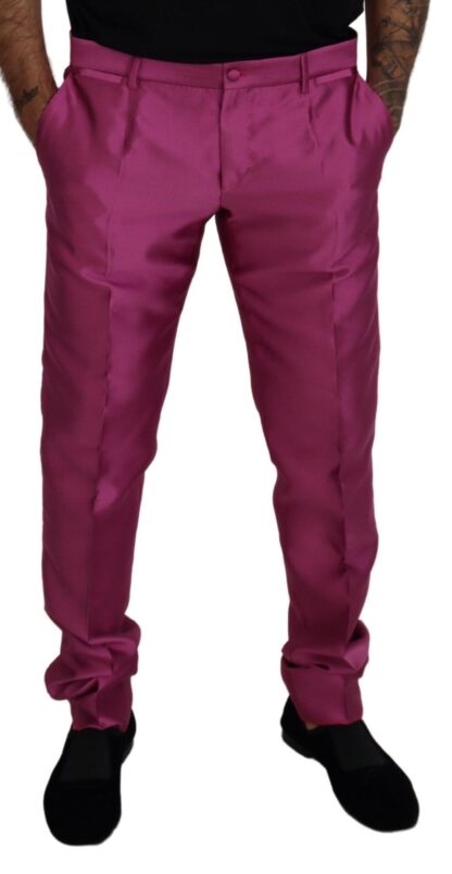 Dolce & Gabbana - Elegant Slim Fit Formal Dress Pants in Pink