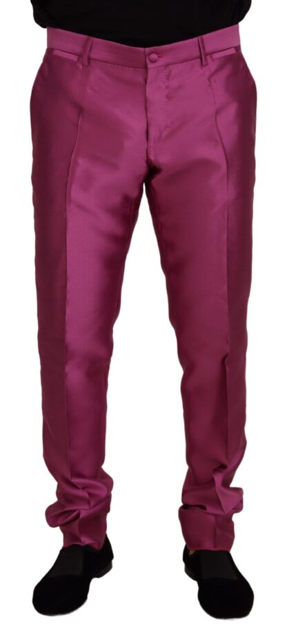 Dolce & Gabbana - Elegant Slim Fit Formal Dress Pants in Pink