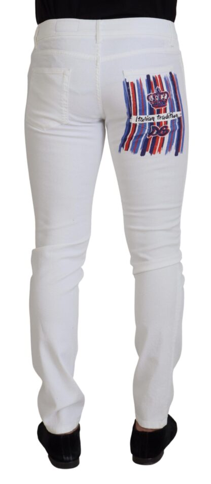 Dolce & Gabbana - Elegant Slim Fit White Skinny Jeans