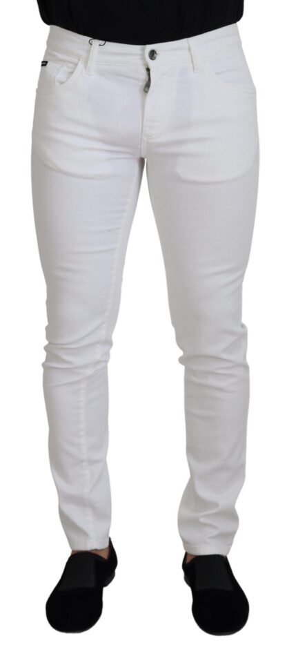 Dolce & Gabbana - Elegant Slim Fit White Skinny Jeans