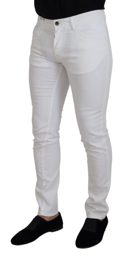 Dolce & Gabbana - Elegant Slim Fit White Skinny Jeans