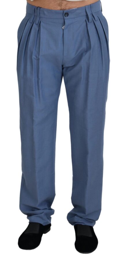 Dolce & Gabbana - Elegant Regular Fit Dress Pants in Blue