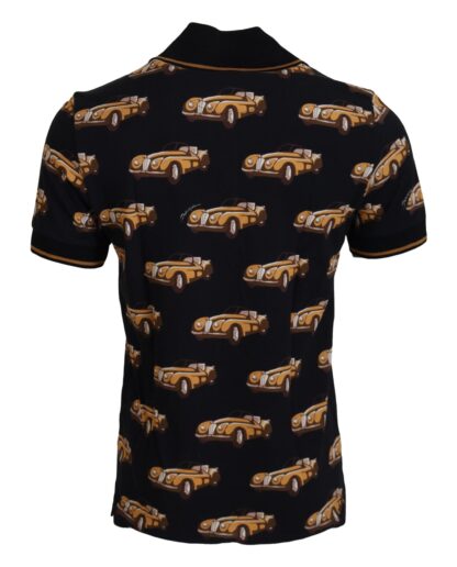 Dolce & Gabbana - Elegant Car Print Polo T-Shirt in Black