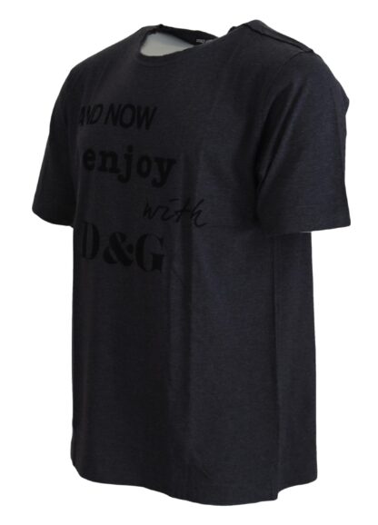 Dolce & Gabbana - Elegant Gray Motive Crew Neck T-Shirt