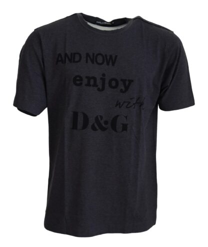 Dolce & Gabbana - Elegant Gray Motive Crew Neck T-Shirt