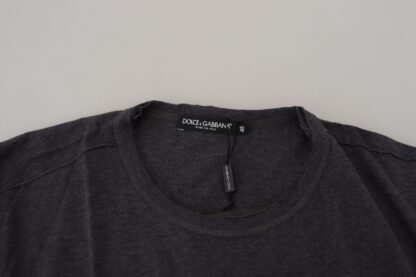 Dolce & Gabbana - Elegant Gray Motive Crew Neck T-Shirt