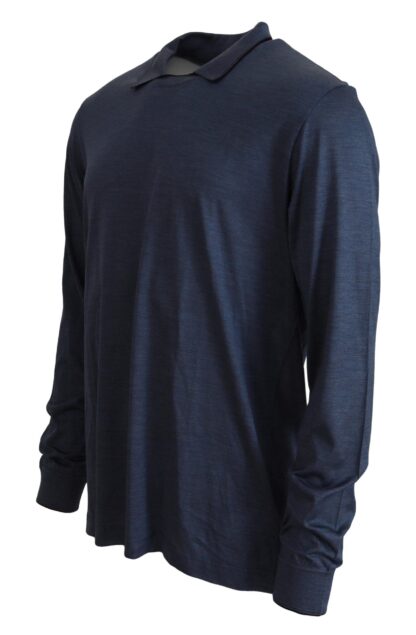 Dolce & Gabbana - Sophisticated Silk Polo Sweater in Blue