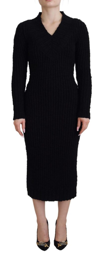 Dolce & Gabbana - Elegant Black Wool Blend Sweater Dress